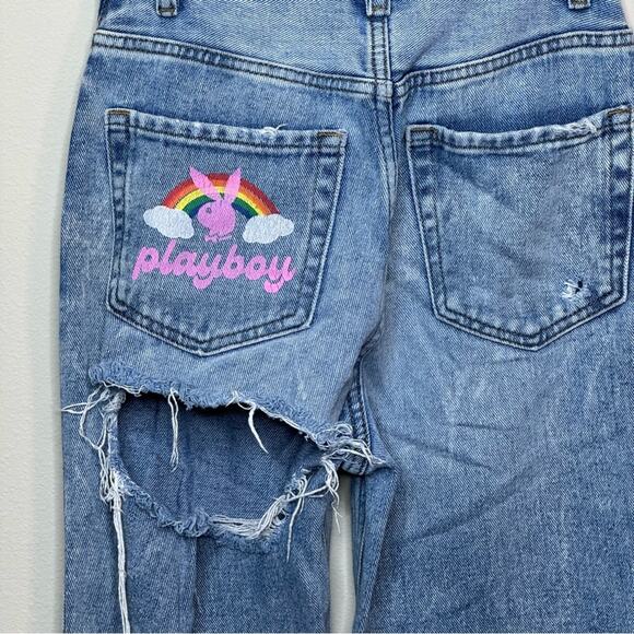 PLAYBOY Denim - PLAYBOY by Pacsun High Waisted Rainbow Distressed Booty Boyfriend Jeans Size 23